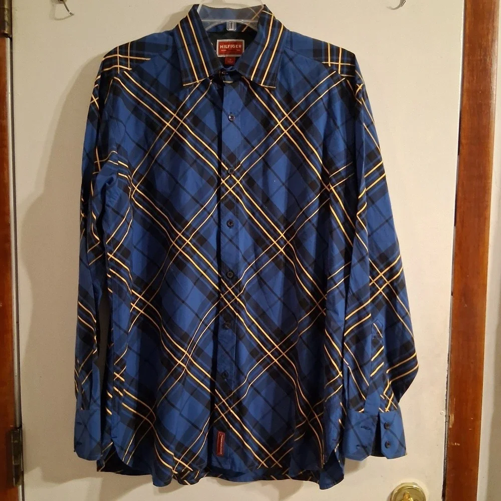 Vtg Y2K  TOMMY HILFIGER  Red Label M Blue Gold Ben Descendants‎ Disney Bound EUC